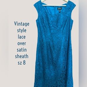 Teal vintage style cocktail dress